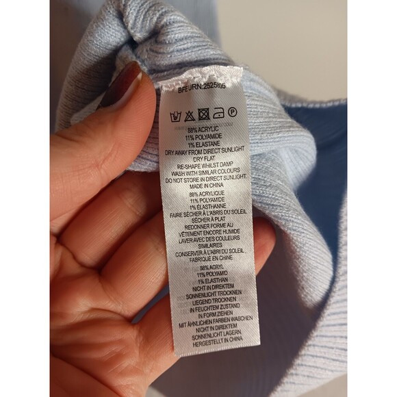 French Connection High Neck Tunic Sweater Light Blue Sz Medium New With Tags - Picture 4 of 6